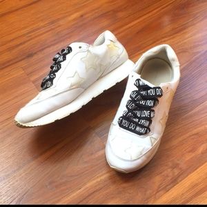 Zara white star sneakers